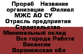 Прораб › Название организации ­ Филиал МЖС АО СУ-155 › Отрасль предприятия ­ Строительство › Минимальный оклад ­ 50 000 - Все города Работа » Вакансии   . Воронежская обл.,Воронеж г.